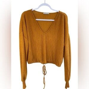 Zara Trafaluc Golden Knit Top